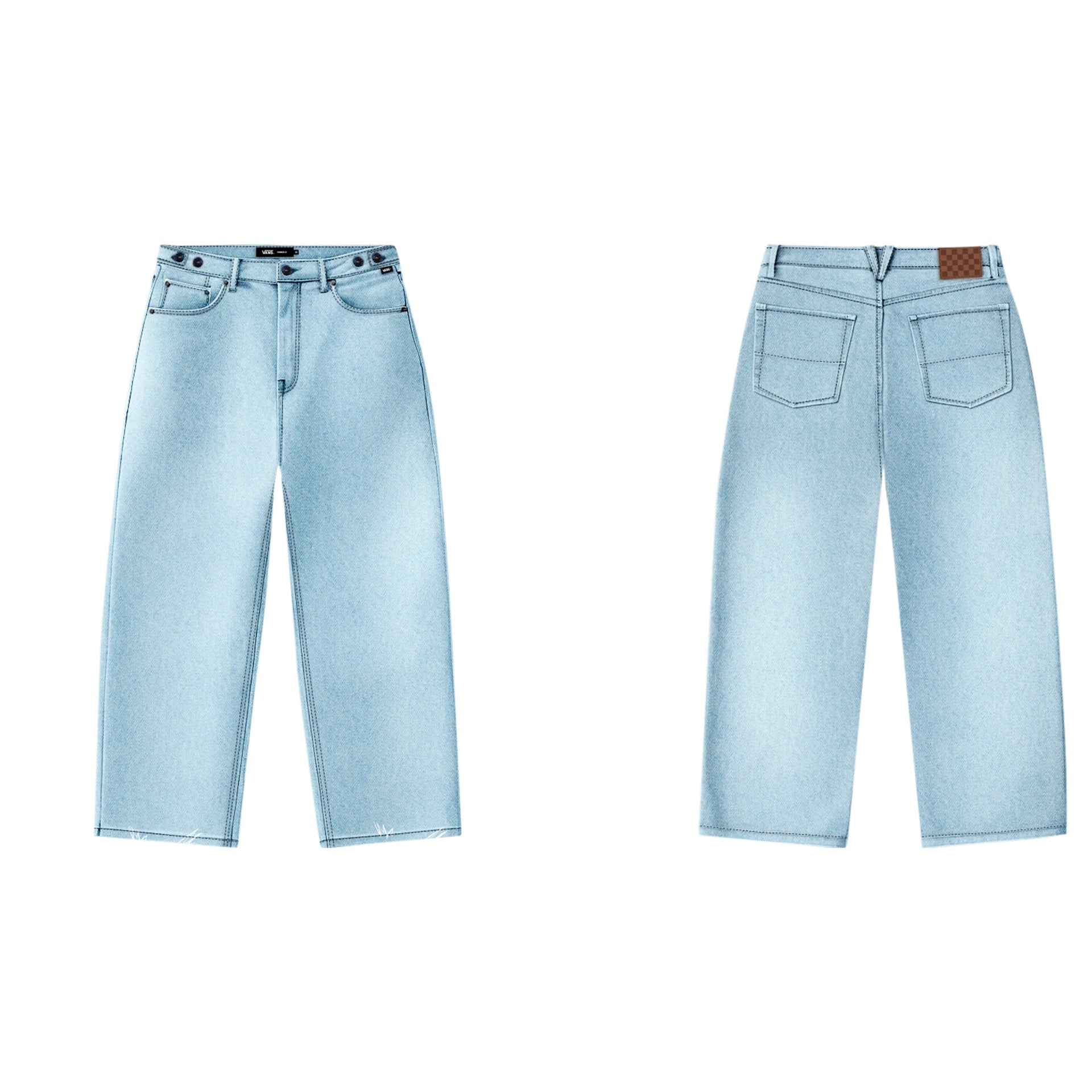 Vans Cinched Check 5 Baggy Jeans-Light Stone Wash | Vans | Jeans