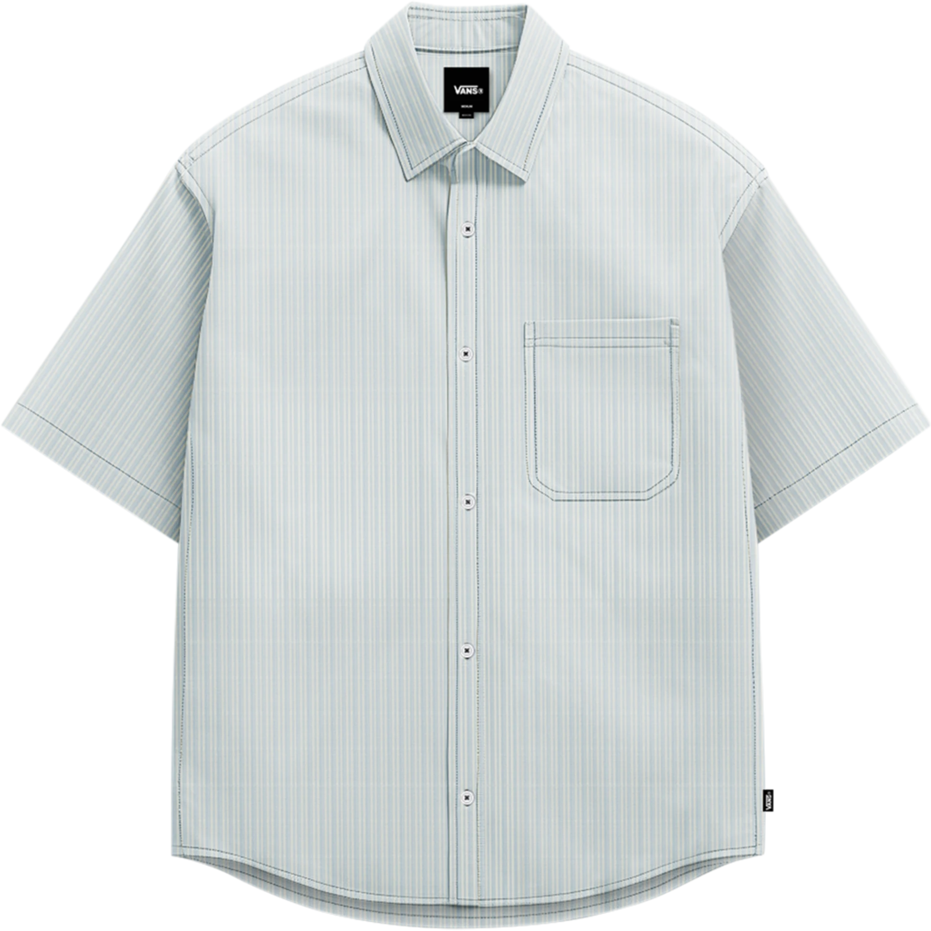 Vans Lawson Stripe SS Shirt - Dawn Mist/Marsh | Vans | Mens Wovens - Northshore Newquay - Surf/Skate Shop