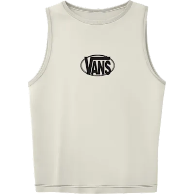 Vans OVAL LOGO TANK - EGRET | Vans | Womens T-Shirts - Northshore Newquay - Surf/Skate Shop