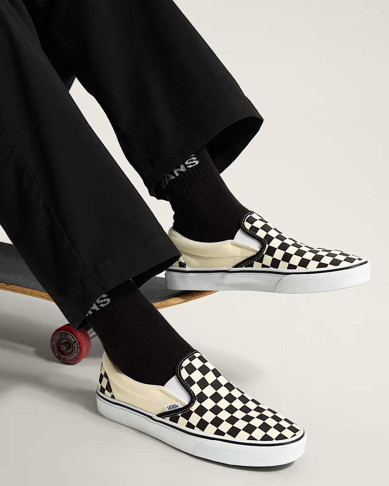 Vans Checkerboard Classic Slip-On Shoes-Black/White | Vans | - Northshore Newquay - Surf/Skate Shop