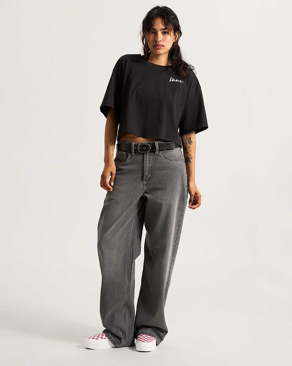 Vans Classic Script T-Shirt-Black | Vans | crop Top