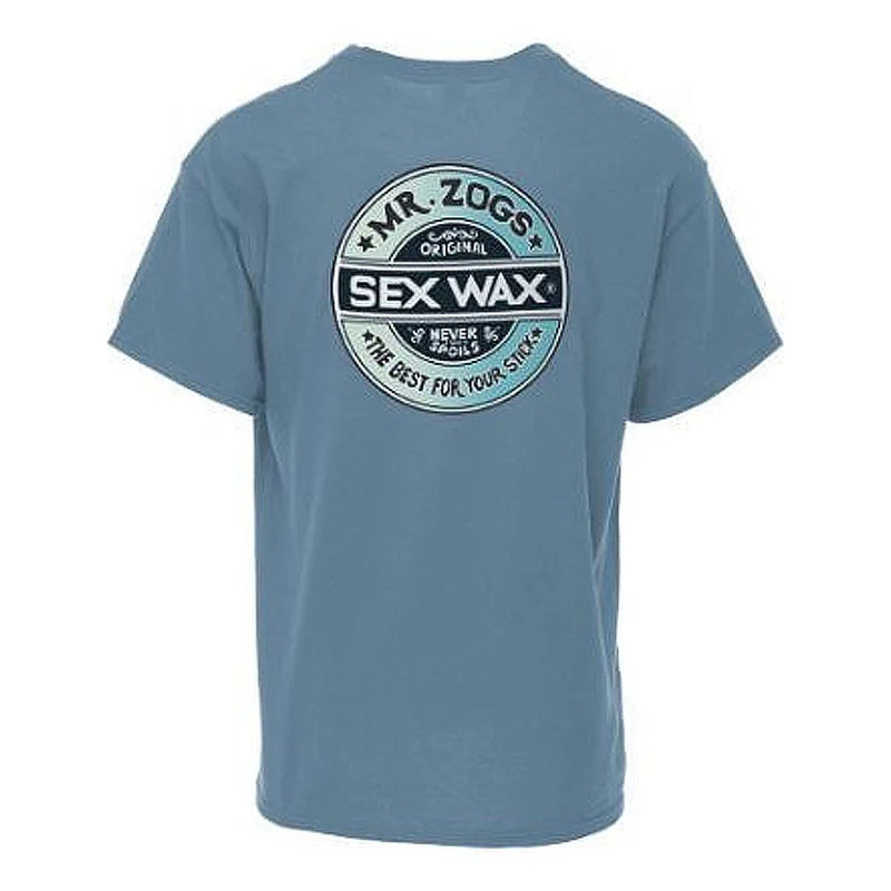 Mr Zogs Sex Wax T-shirt-Word-Fade Indigo Heather | Mr Zogs Sex Wax | T Shirt - Northshore Newquay - Surf/Skate Shop