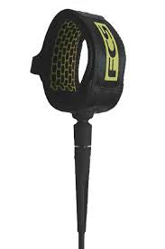 FCS ESSENTIAL 5’ COMP SURFBOARD LEASH Coal Lime | FCS | Comp leash - Northshore Newquay - Surf/Skate Shop