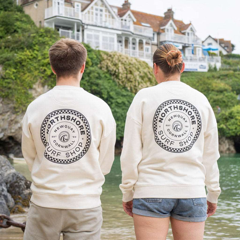 Northshore Check Crew | Ivory XL | Northshore Surf Shop | Sweatshirt - Northshore Newquay - Surf/Skate Shop