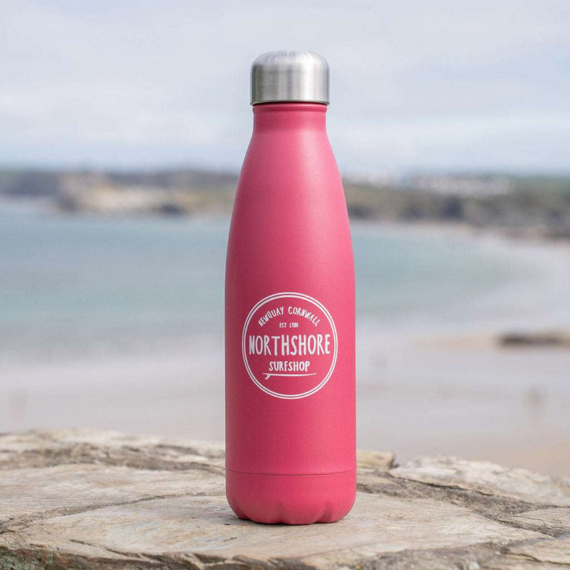 Classic Logo Water Bottle Matt Pink | Northshore Surf Shop | Water Bottle - Northshore Newquay - Surf/Skate Shop