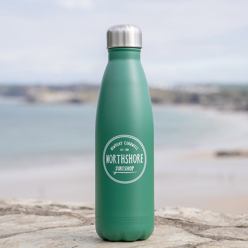 Classic Logo Water Bottle Matt Green | Northshore Surf Shop | Water Bottle - Northshore Newquay - Surf/Skate Shop