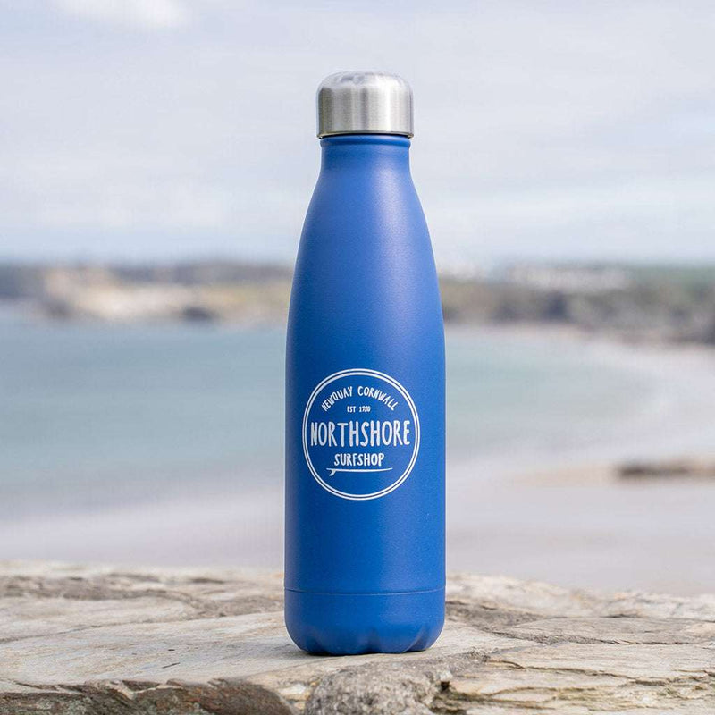 Classic Logo Water Bottle Matt Blue | Northshore Surf Shop | Water Bottle - Northshore Newquay - Surf/Skate Shop