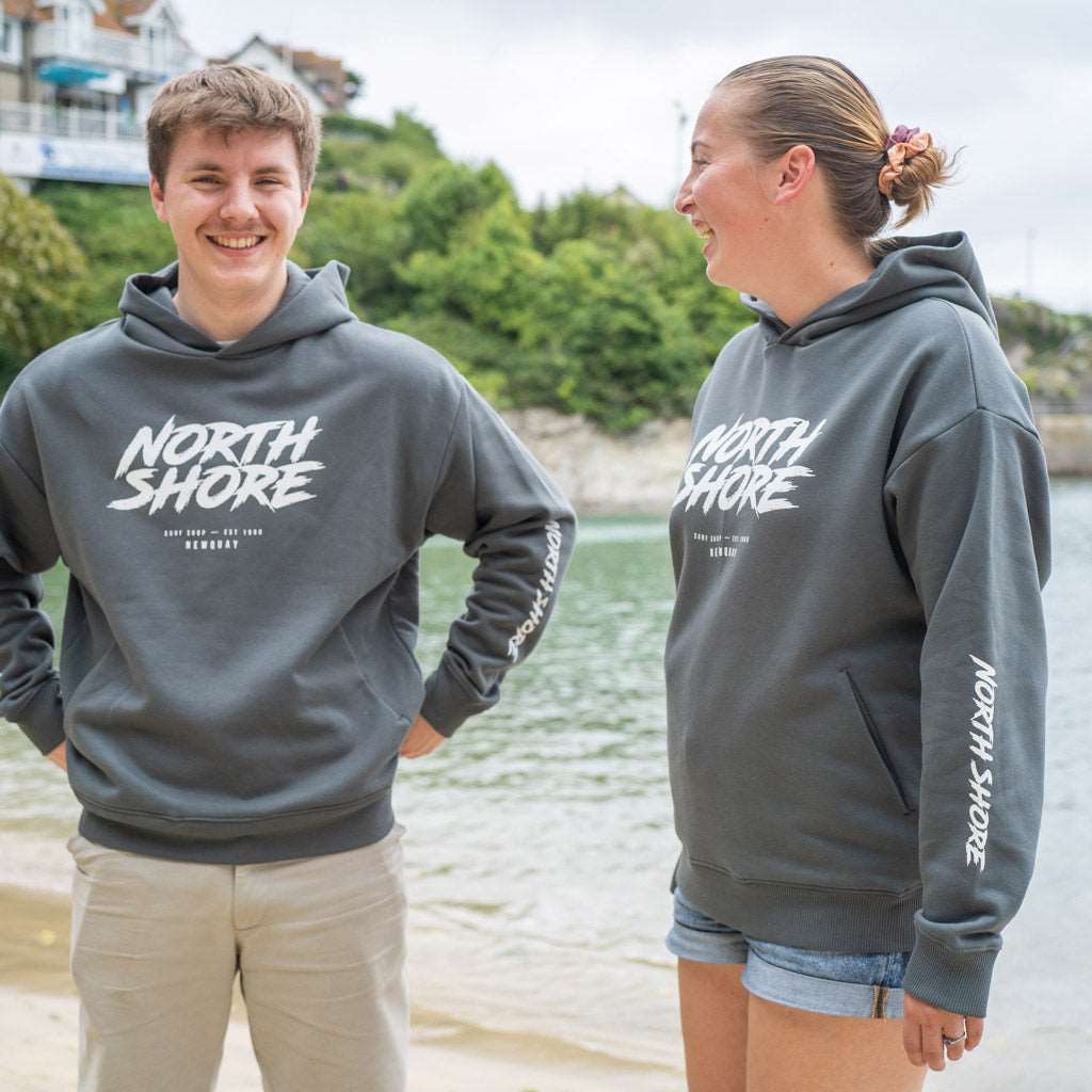 80's Logo Hoodie | Iron Grey | Northshore Surf Shop | Sweatshirt - Northshore Newquay - Surf/Skate Shop