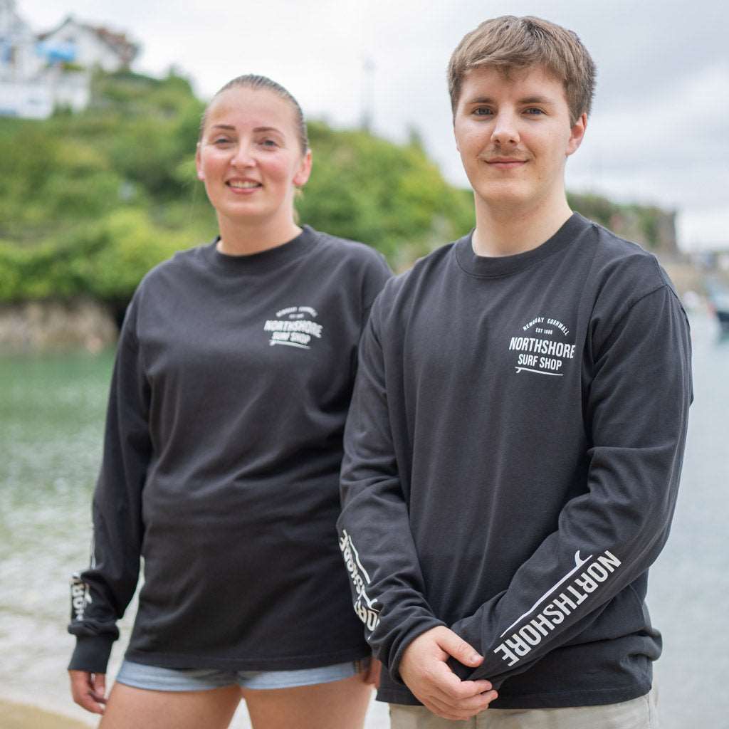 Logo LS Tee | Black | Northshore Surf Shop | T Shirt - Northshore Newquay - Surf/Skate Shop