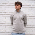 Emroidered Quarter Zip sweatshirt-Grey Mist | Northshore Surf Shop | Sweatshirt