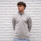 Emroidered Quarter Zip sweatshirt-Grey Mist | Northshore Surf Shop | Sweatshirt
