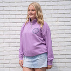 Checkered logo Cropped 1/4 Zip-Lavender | Northshore Surf Shop | Sweatshirt - Northshore Newquay - Surf/Skate