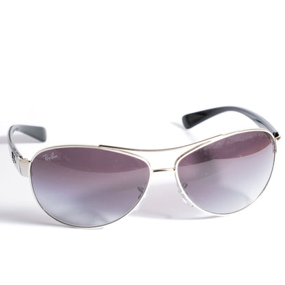 Ray Ban Pilot Sunglasses-Polished Silver Light Gradient Dark Grey Lens | Ray Ban | Sunglasses