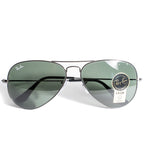 Ray Ban Aviator Classic Sunglasses-Polished Gunmatal | Ray Ban | Sunglasses