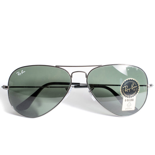 Ray Ban Aviator Classic Sunglasses-Polished Gunmatal | Ray Ban | Sunglasses
