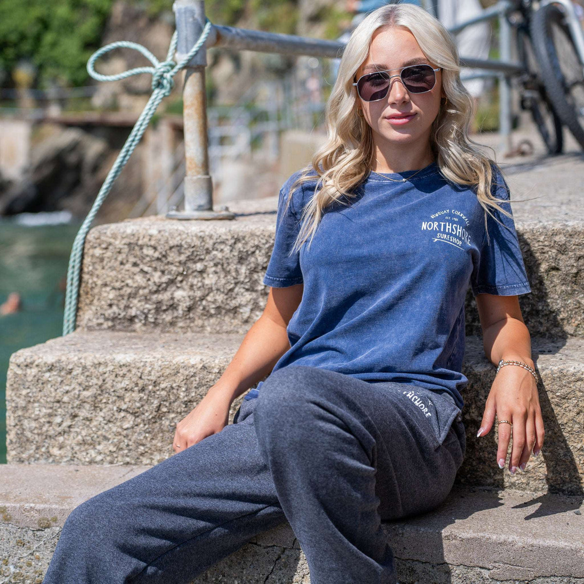 Classic Logo Organic Tee | Navy Wash | Northshore Surf Shop | T Shirt - Northshore Newquay - Surf/Skate Shop