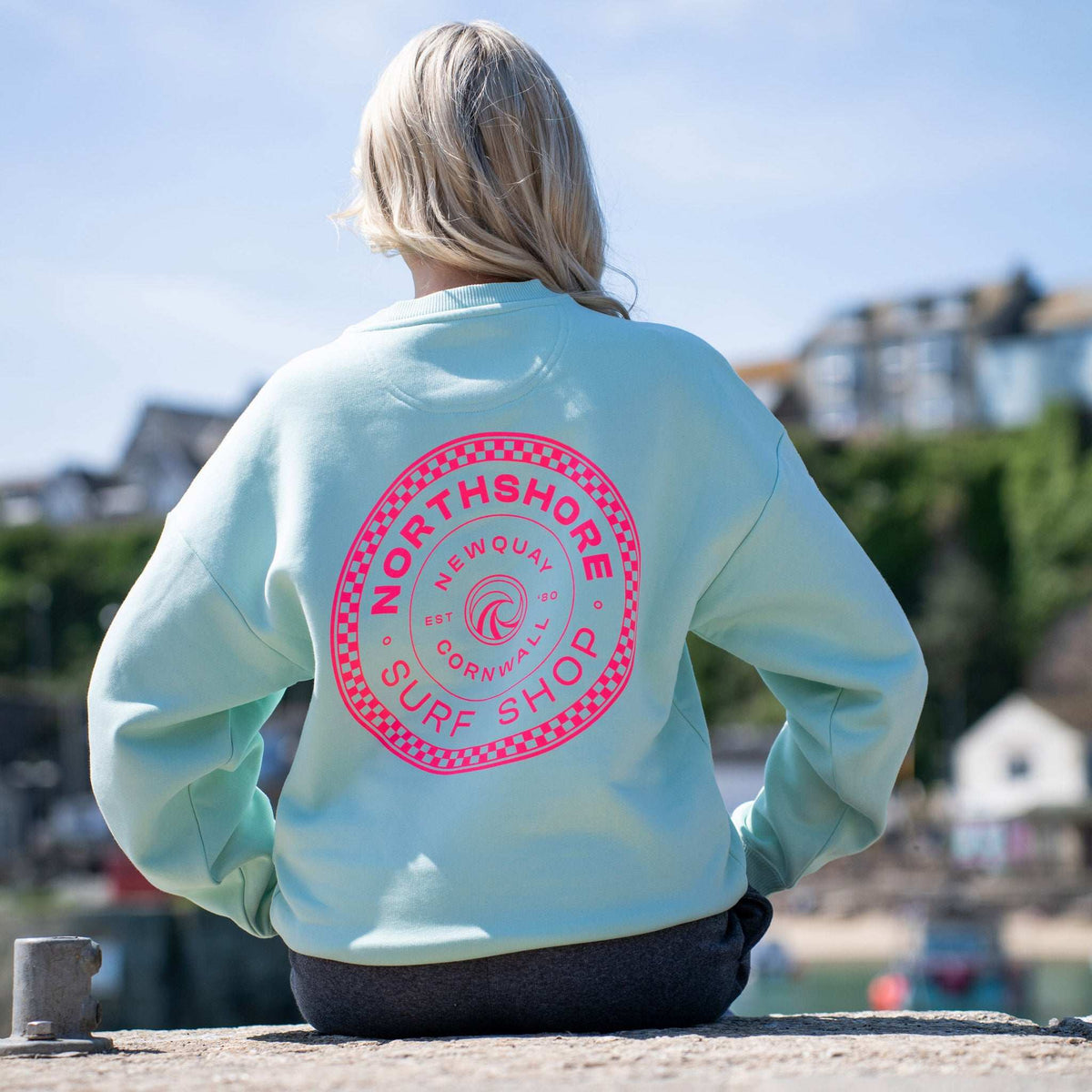 Checkered Crew | Brook Green | Northshore Surf Shop | Sweatshirt - Northshore Newquay - Surf/Skate Shop
