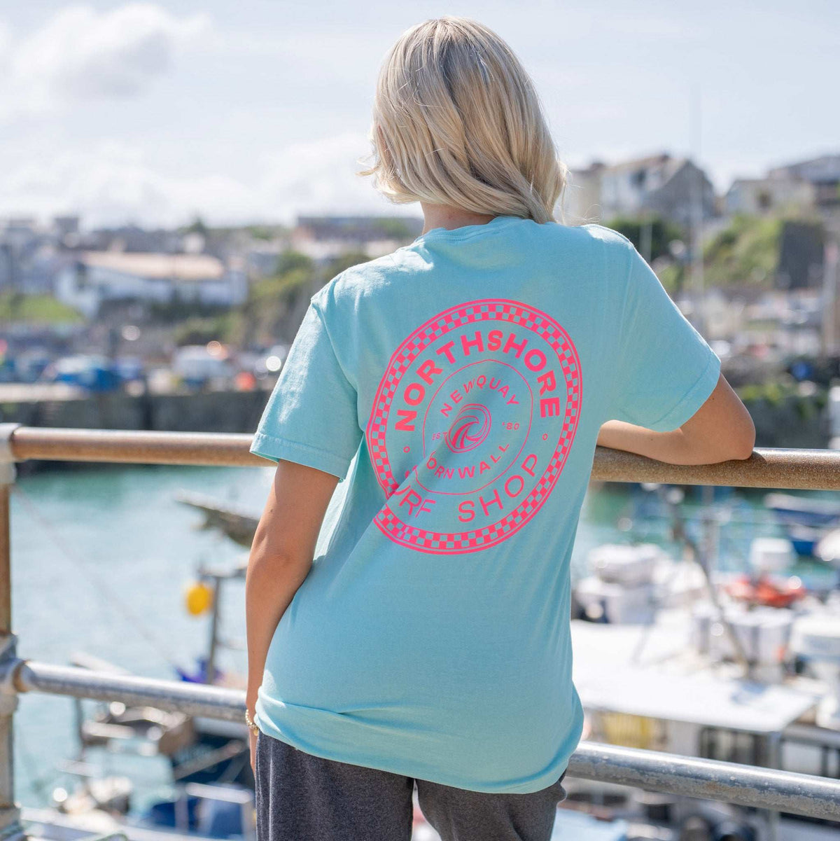 Checkered T-Shirt - Chalky Mint | Northshore Surf Shop | T Shirt - Northshore Newquay - Surf/Skate Shop