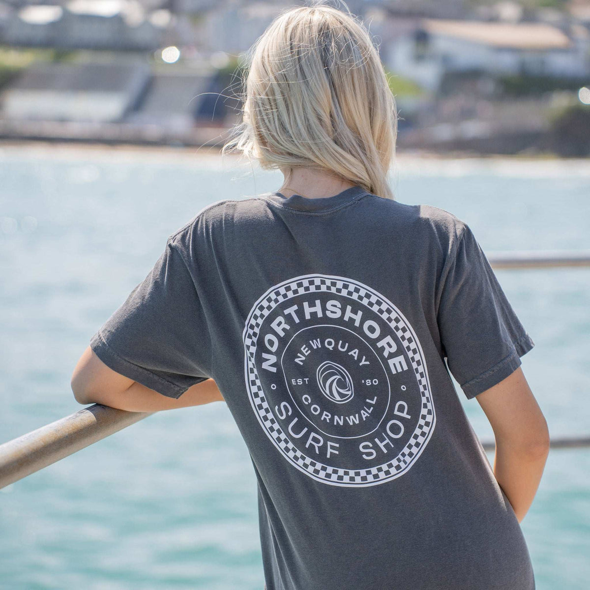 Checkered T-Shirt - Pepper | Northshore Surf Shop | T Shirt - Northshore Newquay - Surf/Skate Shop