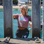 Girls 80’s Fade Crop T Shirt | Rose | Northshore Surf Shop | T Shirt - Northshore Newquay - Surf/Skate