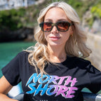Girls 80’s Fade Crop T Shirt | Black | Northshore Surf Shop | T Shirt - Northshore Newquay - Surf/Skate