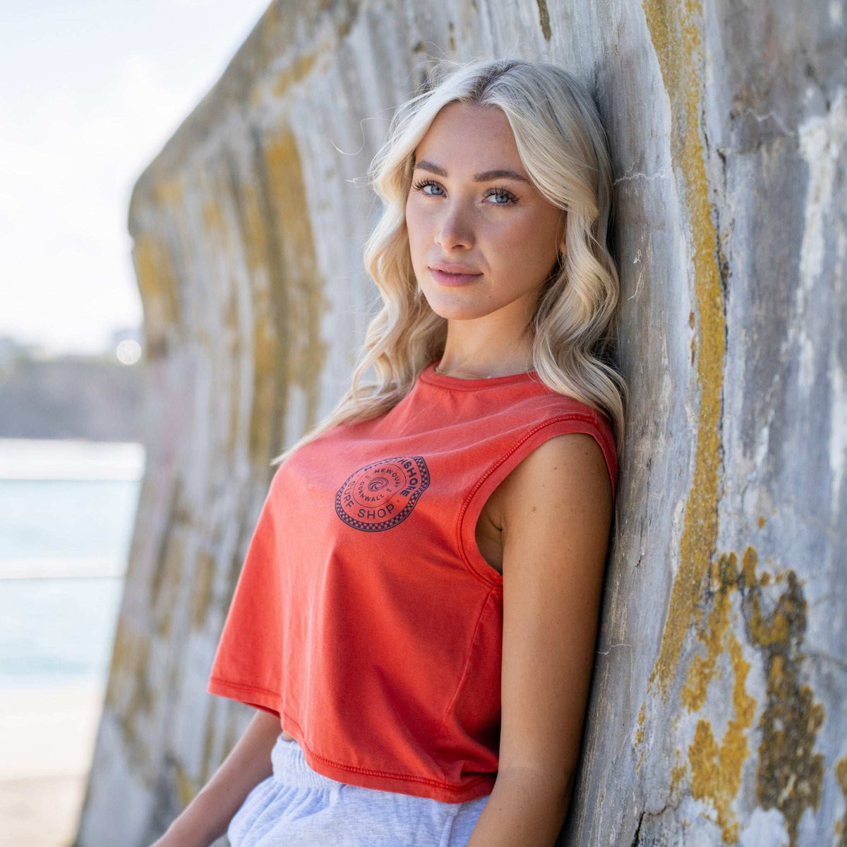 Northshore Girls Check Cropped Tank-Paprika | Northshore Surf Shop | Tank top - Northshore Newquay - Surf/Skate Shop