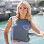 Girls Checkered Cropped Tank-Mineral Grey | Northshore Surf Shop | Tank top