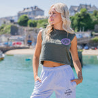 Girls Checkered Cropped Tank-Khaki | Northshore Surf Shop | Tank top