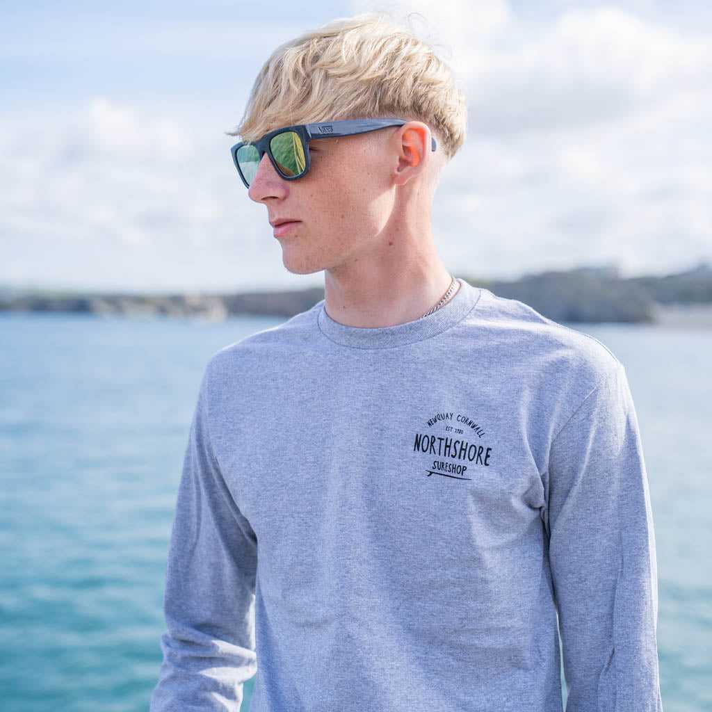Classic Logo LS T Shirt | Sport Grey | Northshore Surf Shop | Long Sleeve T Shirt - Northshore Newquay - Surf/Skate