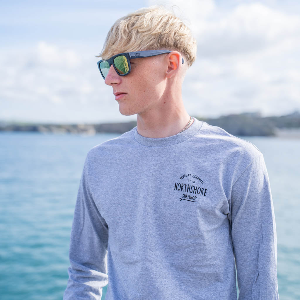 Classic Logo LS T Shirt | Sport Grey | Northshore Surf Shop | Long Sleeve T Shirt - Northshore Newquay - Surf/Skate