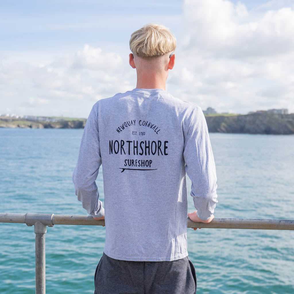 Classic Logo LS T Shirt | Sport Grey | Northshore Surf Shop | Long Sleeve T Shirt - Northshore Newquay - Surf/Skate