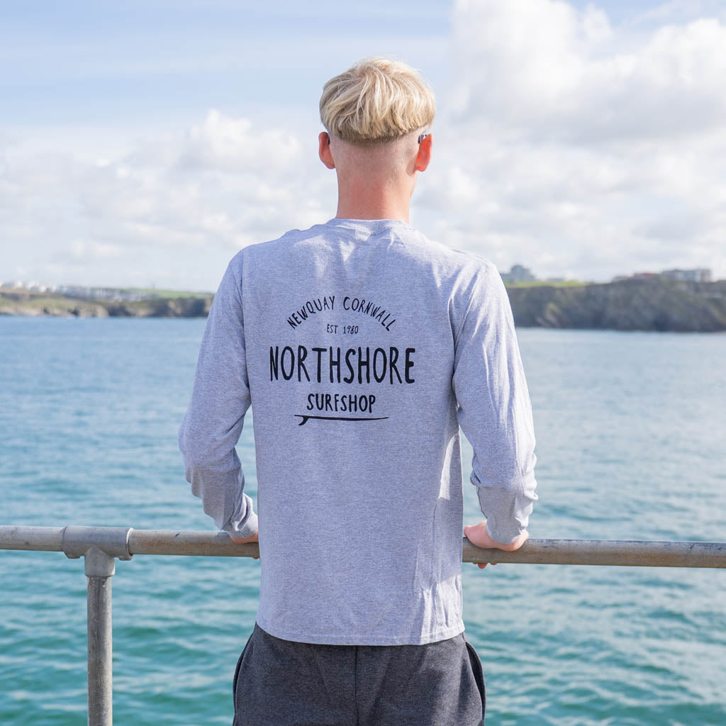 Classic Logo LS T Shirt | Sport Grey | Northshore Surf Shop | Long Sleeve T Shirt - Northshore Newquay - Surf/Skate