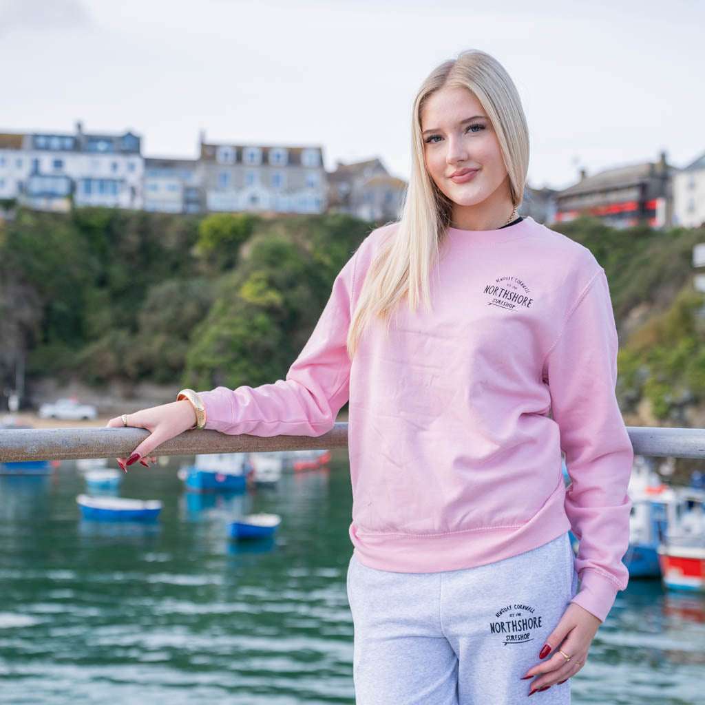 Classic Logo Crew | Baby Pink | Northshore Surf Shop | Sweatshirt - Northshore Newquay - Surf/Skate