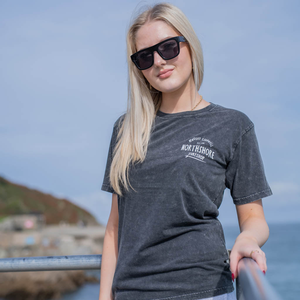 Classic Logo Organic Tee | Black Stone | Northshore Surf Shop | T Shirt - Northshore Newquay - Surf/Skate Shop