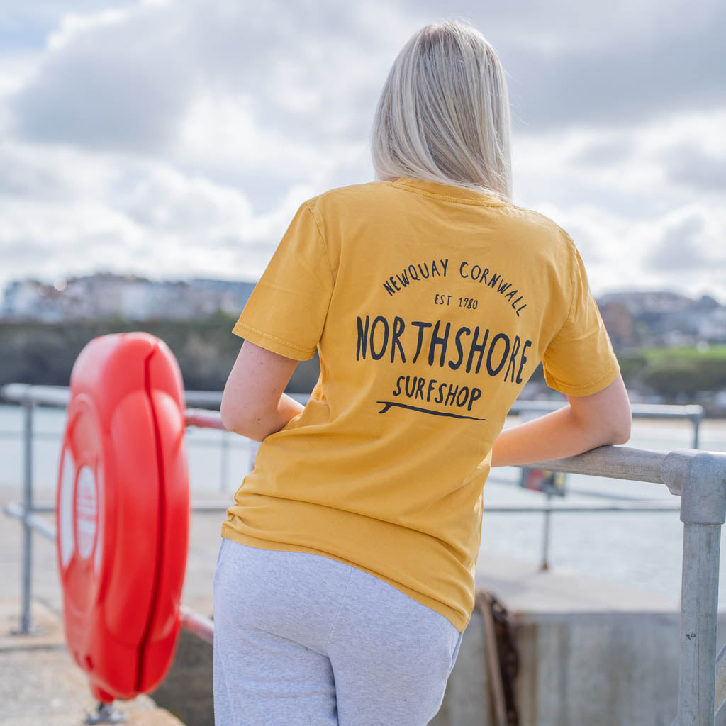 Classic Logo Organic Tee | Hydro Gold | Northshore Surf Shop | T Shirt - Northshore Newquay - Surf/Skate