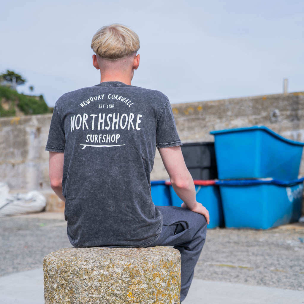 Classic Logo Organic Tee | Black Stone | Northshore Surf Shop | - Northshore Newquay - Surf/Skate