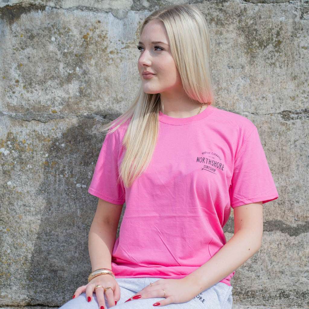 Classic Logo T Shirt | Raspberry | Northshore Surf Shop | T Shirt - Northshore Newquay - Surf/Skate