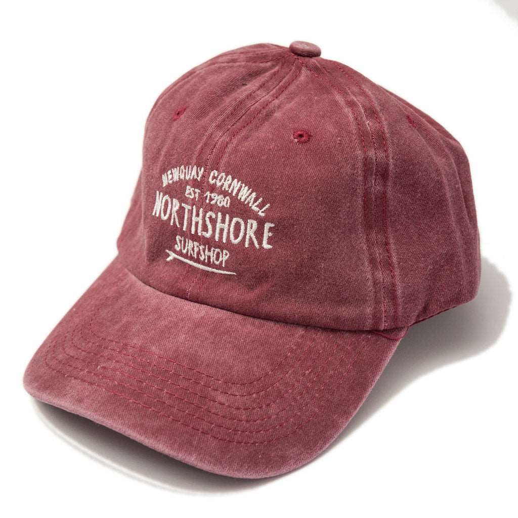 Core Logo Twill Baseball Cap-Burgundy Wash | Northshore Surf Shop | Cap - Northshore Newquay - Surf/Skate Shop