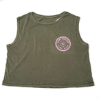 Girls Checkered Cropped Tank-Khaki | Northshore Surf Shop | Tank top