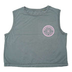 Girls Checkered Cropped Tank-Mineral Grey | Northshore Surf Shop | Tank top