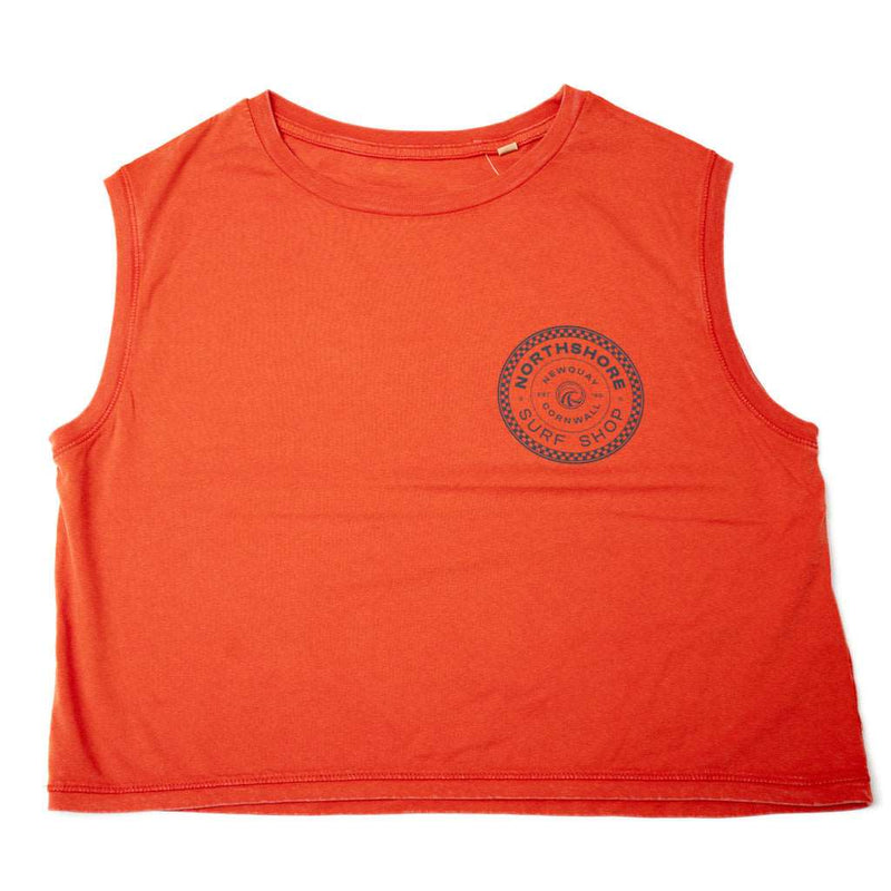 Northshore Girls Check Cropped Tank-Paprika | Northshore Surf Shop | Tank top - Northshore Newquay - Surf/Skate Shop