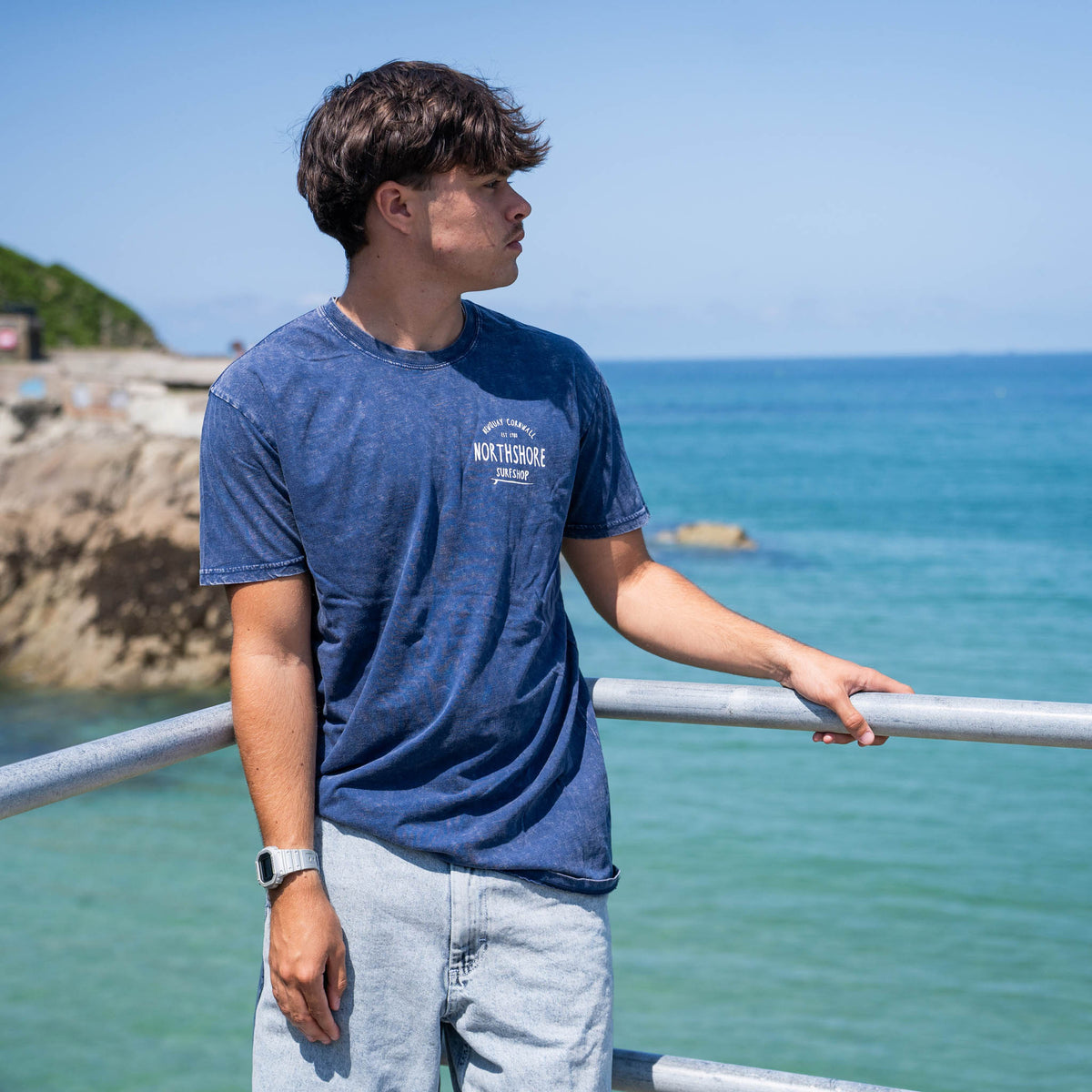 Classic Logo Organic Tee | Navy Wash | Northshore Surf Shop | T Shirt - Northshore Newquay - Surf/Skate Shop