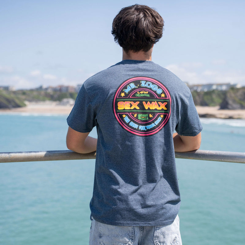 Mr Zogs Sex Wax Neon T-shirt Dark Heather | Mr Zogs Sex Wax | T Shirt - Northshore Newquay - Surf/Skate Shop