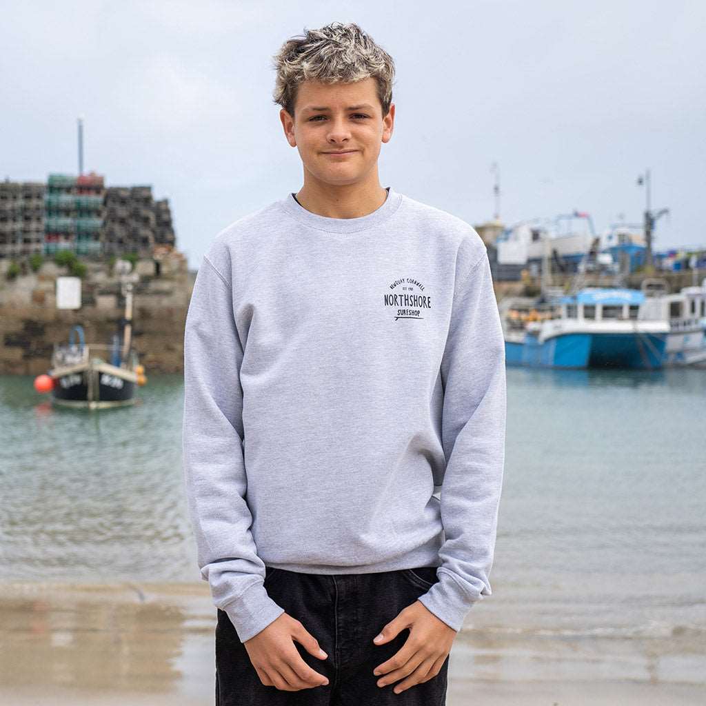 Classic Logo Crew | Heather Grey | Northshore Surf Shop | Sweatshirt