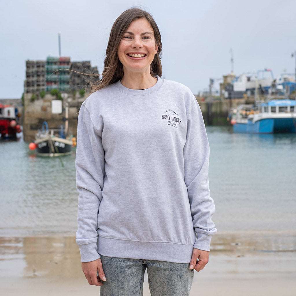 Classic Logo Crew | Heather Grey | Northshore Surf Shop | Sweatshirt - Northshore Newquay - Surf/Skate Shop