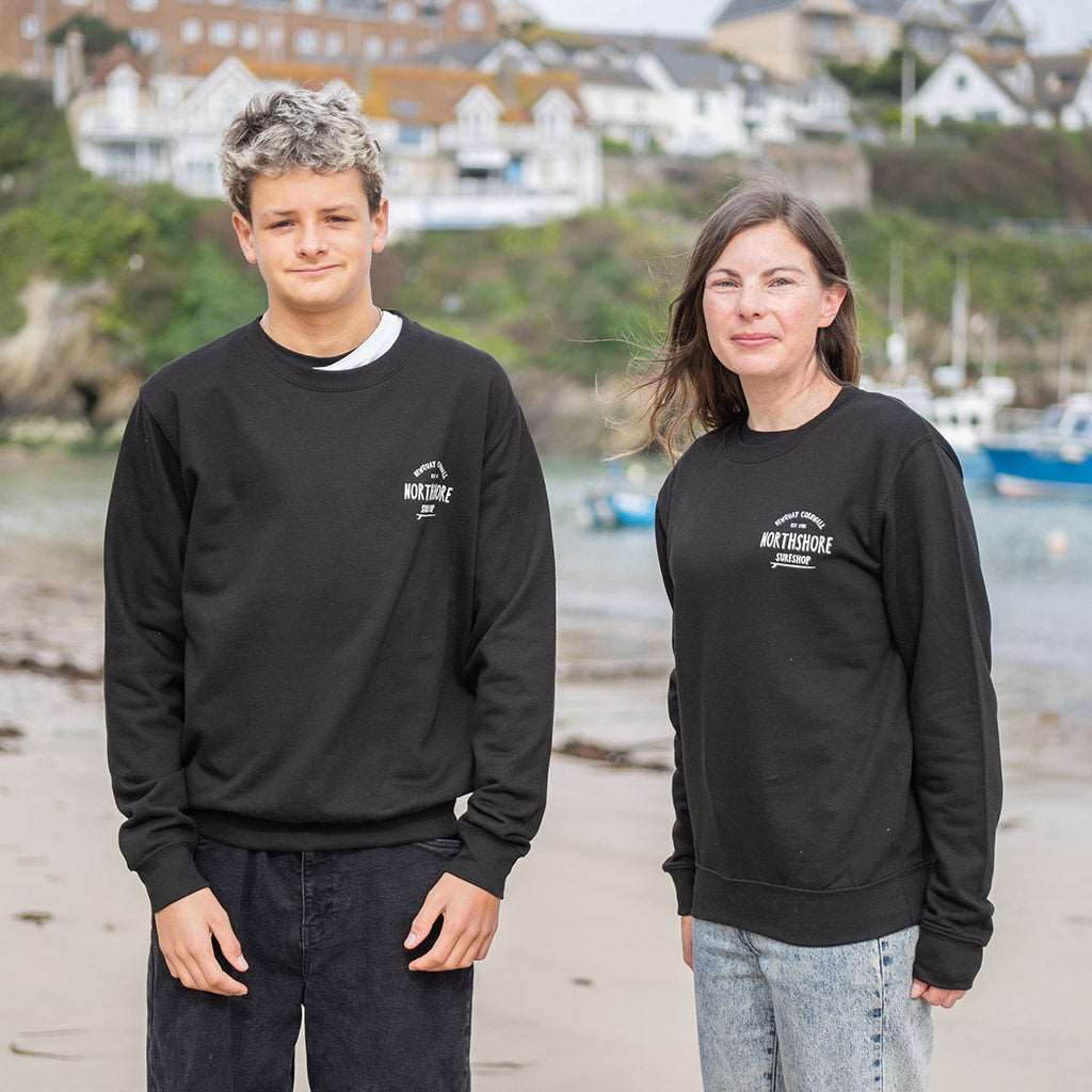 Classic Logo Crew | Black | Northshore Surf Shop | Sweatshirt - Northshore Newquay - Surf/Skate Shop