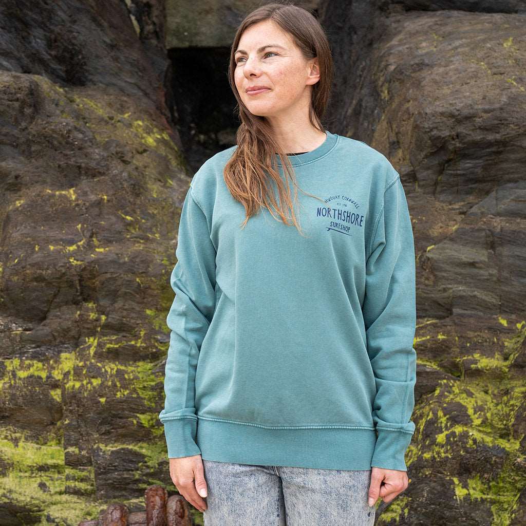 Classic Logo Crew | Hydro Green | Northshore Surf Shop | Sweatshirt - Northshore Newquay - Surf/Skate Shop