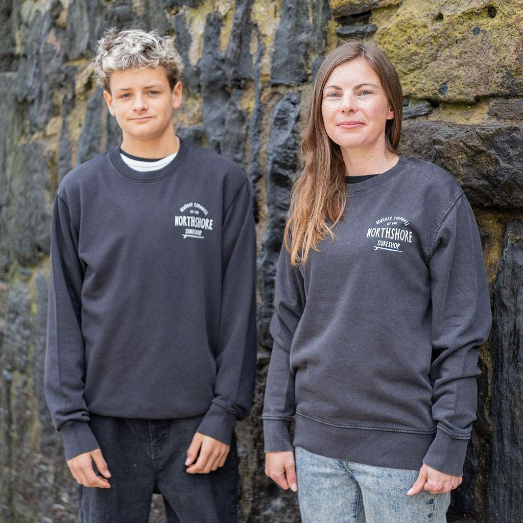Classic Logo Crew | Hydro Black | Northshore Surf Shop | Sweatshirt - Northshore Newquay - Surf/Skate Shop