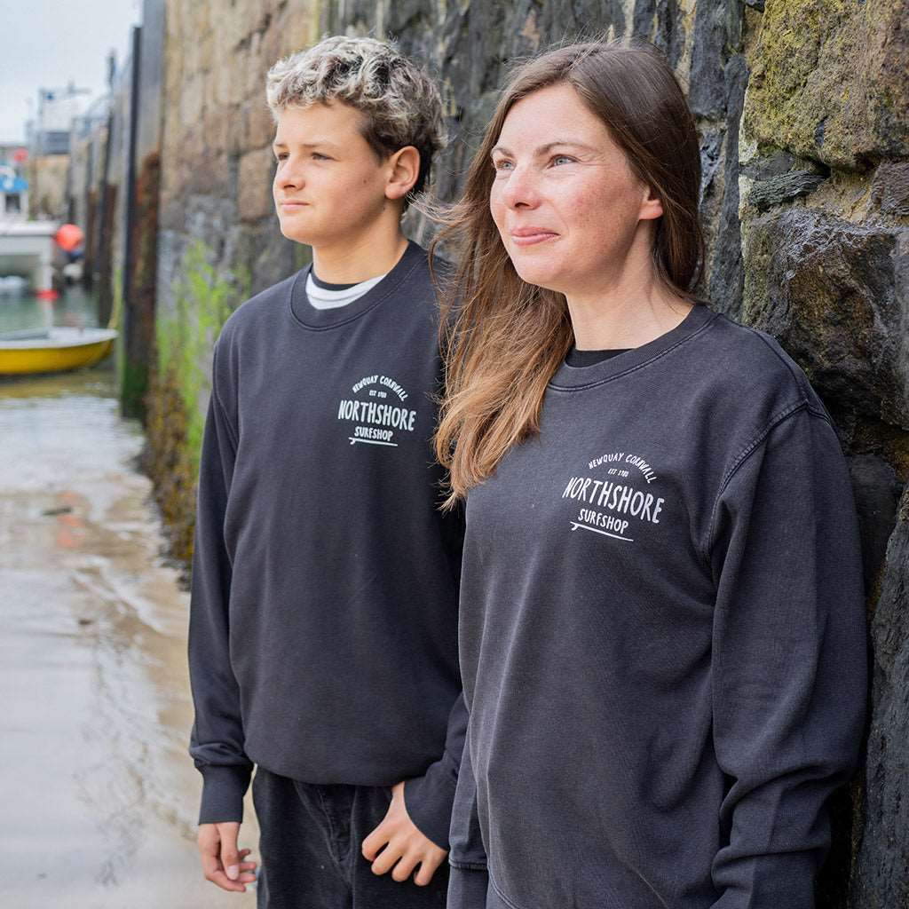 Classic Logo Crew | Hydro Black | Northshore Surf Shop | Sweatshirt - Northshore Newquay - Surf/Skate Shop