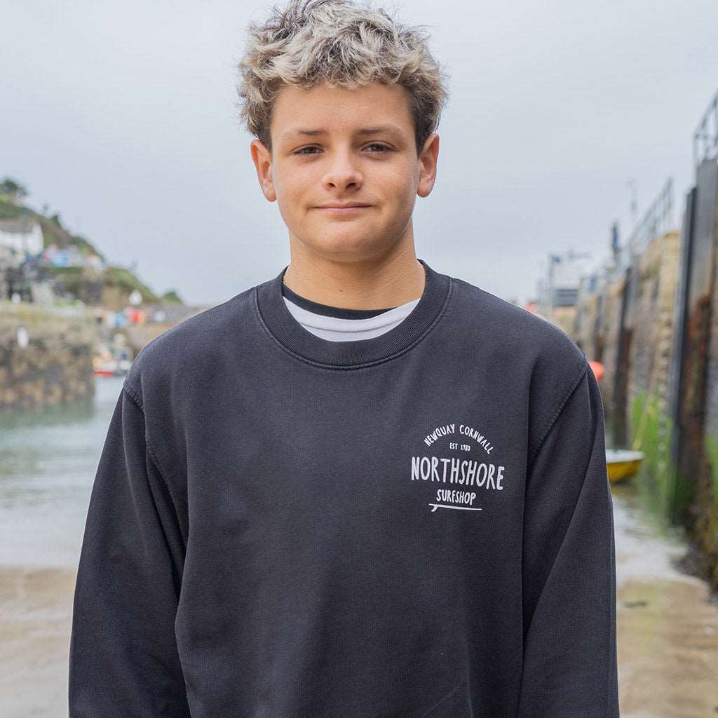 Classic Logo Crew | Hydro Black | Northshore Surf Shop | Sweatshirt - Northshore Newquay - Surf/Skate Shop
